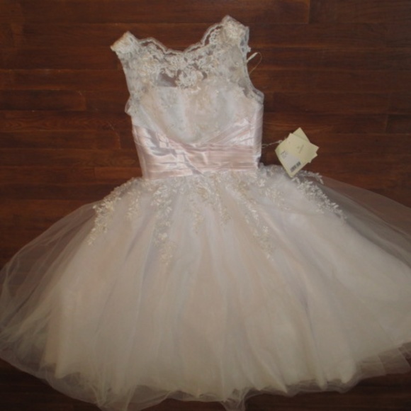 NWT Vintage 50s Inspired Tea Length Wedding Dress Gown pageant prom vintage look - Picture 7 of 8